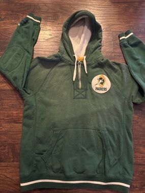 Mitchell & Ness throwback Green Packers Hooded Sweatshirt Mens size xl